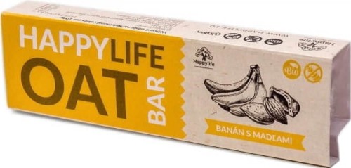Bar oat banana almond gluten-free BIO 42 g Happylife