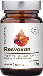 Resvaxan Likopen 10% resveratrol, turmeric, astaxanthin, incense 45 tablets AURA HERBALS