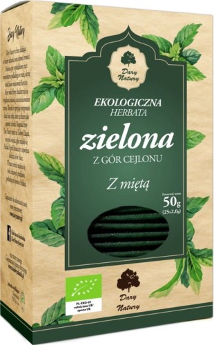 GREEN TEA WITH MINT BIO (25 x 2 g) - DARY NATURY