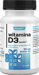 Vitamin D3 50µg/2000IU 120 capsules PharmoVit