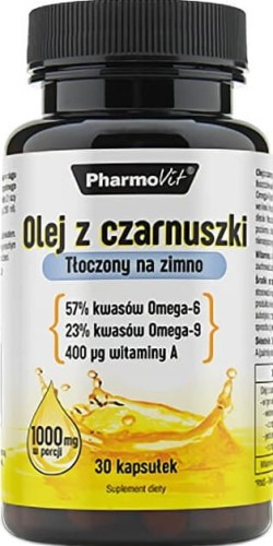 Black cumin seed oil cold-pressed 1000mg 30 capsules PharmoVit