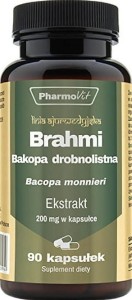 Brahmi Bakopa drobnolistna ekstrakt 20:1 200mg 90 kapsułek PharmoVit
