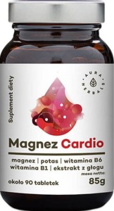 Magnesium Cardio Hawthorn Extract Potassium Vitamin B1 and B6 around 90 tablets 85g Aura Herbals