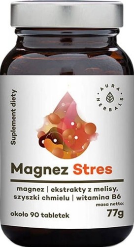 Magnesium Stress Melissa Hop cones B6 around 90 tablets 77g Aura Herbals