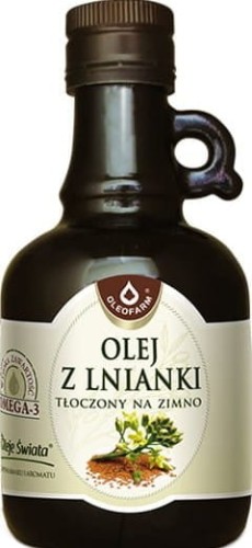 Lijnzaadolie (saffraanolie), koudgeperste Oliën van de wereld 250ml Oleofarm