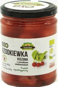 Pickled radish with wild garlic gluten-free bio 480 g (250 g) - FARMA ŚWIĘTOKRZYSKA 