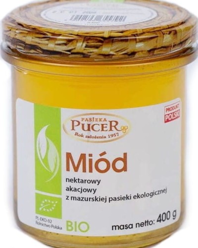 MIÓD NEKTAROWY AKACJOWY  BIO 400 g - PASIEKA PUCER