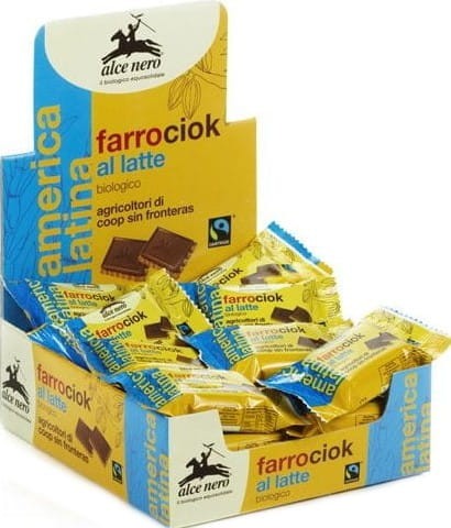 Biscuits d'épeautre au chocolat au lait fair trade BIO 28 g - ALCE NERO