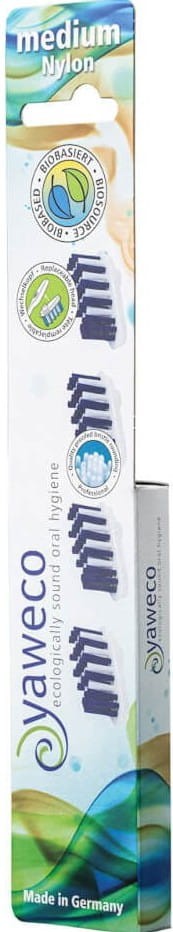 Toothbrush head for replacement nylon medium (4 pcs.) - YAWECO