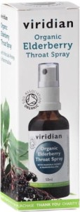 ORGANIC THROAT SPRAY ELDERBERRY, MANUKA HONEY AND MARSHMALLOW 50ml Viridian