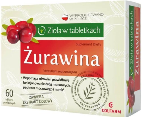 Żurawina 300mg 60 tabletek Colfarm