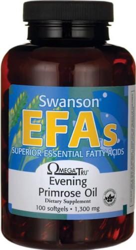 Olej z wiesiołka dwuletniego Evening Primrose Oil EFAs 1300mg 100 kapsułek Swanson