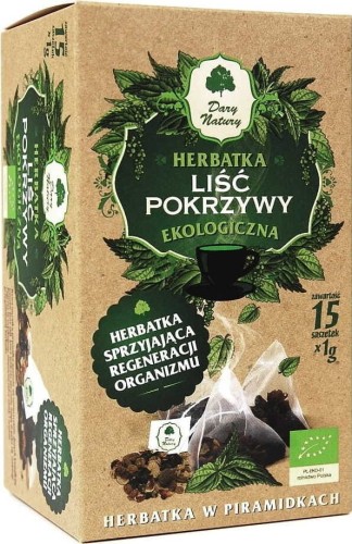 HERBATKA LIŚĆ POKRZYWY PIRAMIDKI BIO (15 x 1 g) - DARY NATURY