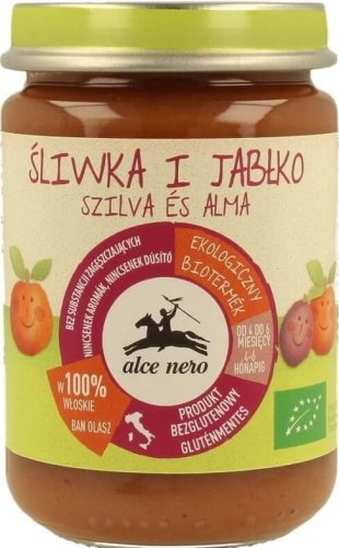 PLUM-APPLE PUREE BIO (from 4 months of age) 140 g - ALCE NERO