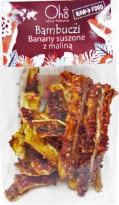 DRIED BANANA WITH RASPBERRY RAW BIO 50 g - OHO