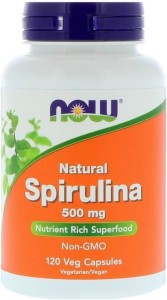 Natuurlijke Spirulina 500 mg 120 capsules NU VOEDSEL