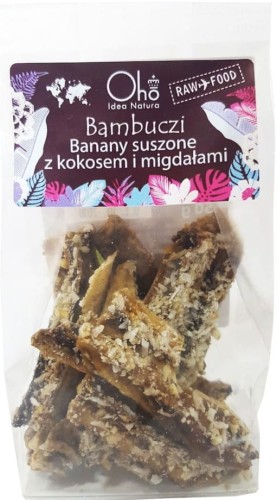 Dried bananas with coconut and almonds RAW BIO 50 g - Oho Bambuczi