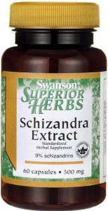 Cytryniec chiński ekstrakt owoce 500mg Schizandra Extract 60 kapsułek SWANSON