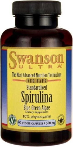 Spirulina standaryzowana Standardized Spirulina Blue-Green Algae 500mg 90 kapsułek SWANSON