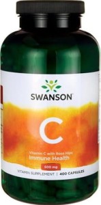 Vitamina C ácido L-ascórbico con rosa silvestre 500mg 400 cápsulas - SWANSON