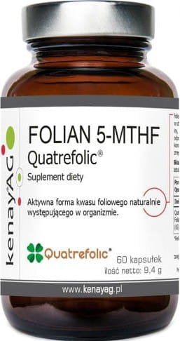De actieve vorm van foliumzuur Folian Quatrefolic 5-MTHF 60 kenayAG capsules