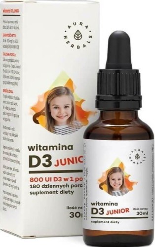 Vitamin D3 Junior 800 UI 30ml Aura Herbals