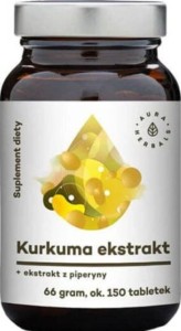 Turmeric extract + piperine extract around 150 tablets 66g Aura Herbals