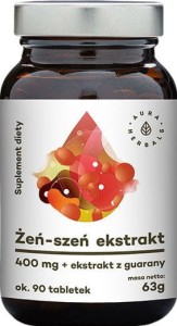 Ginseng extract + Guarana extract around 90 tablets 63g Aura Herbals