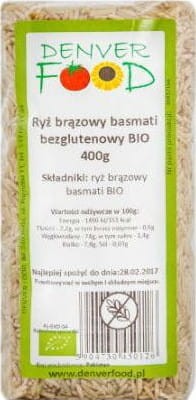 Brown rice basmati gluten-free BIO 400g Denver Food
