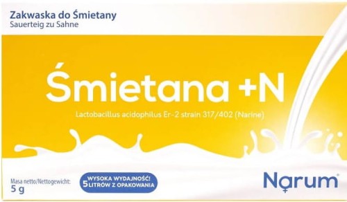 Sour cream +N live bacterial cultures, probiotic, 5 sachets Narine