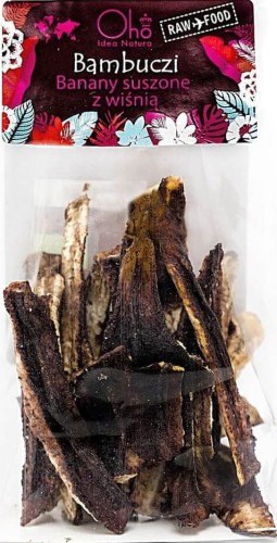 DRIED BANANAS WITH CHERRY RAW BIO 50 g - OHO BAMBUCZI