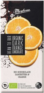 CZEKOLADA GORZKA Z CHRUPIĄCYMI GRANULKAMI POMARAŃCZY BIO 100 g - MEYBONA