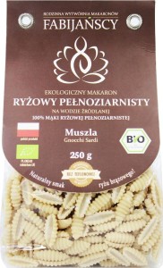 Pasta (brown rice) Gnocchi Sardi gluten-free BIO 225g - Fabijańscy