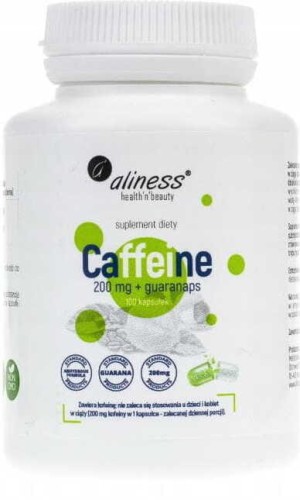 Cafeïne 200 mg + Guarana 40 mg Cafeïne + Guarana 100 capsules Aliness