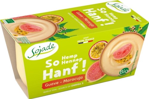 DESER Z KONOPI GUAVA - MARAKUJA BIO (2 x 100 g) - SOJADE