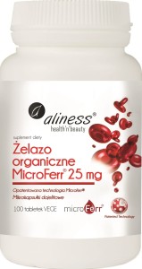 Organisch IJzer 25mg MicroFerr 100 tabletten van Aliness