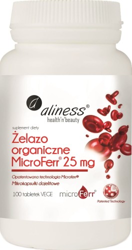 Organisch IJzer 25mg MicroFerr 100 tabletten van Aliness