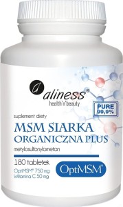 MSM organic sulfur OptiMSM plus 180 tablets Aliness