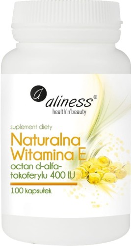 Natuurlijke vitamine E 400 d-afa-tocotrienolacetaat 100 capsules Aliness