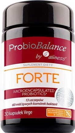 ProbioBalance Forte Microencapsulated probiotic 13 strains 60 billion bacteria 30 capsules Aliness