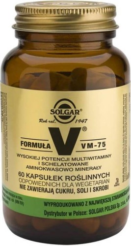Formula V VM-75 High potency multivitamins and amino acid chelated minerals 60 tablets Solgar