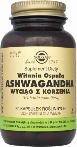 Ashwagandha indian ginseng extract from root 60 capsules Solgar