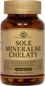 Sole mineralne 100% chelaty aminokwasowe 90 tabletek Solgar