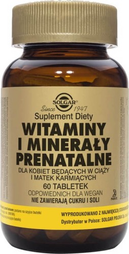 Prenatal vitamins and minerals 60 tablets Solgar