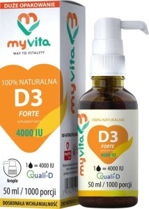 Witamina D3 D-3 forte w płynie 4000 IU 50 ml krople 1000 porcji MyVita