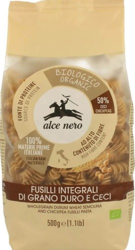 PASTA (SEMOLINE WITH CHICKPEAS) FUSILLI BIO 500 g - ALCE NERO