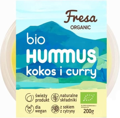 HUMMUS WITH COCONUT AND CURRY BIO 200 g - FRESA ORGANIC