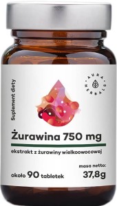 Extrait de canneberge grande canneberge 750mg 90 comprimés  38g Aura Herbals