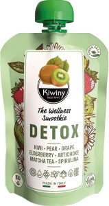 GLUTEN-FREE KIWI PUREE WITH PEAR AND MATCHA TEA BIO 150 g - KIWINY
