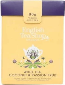 Witte thee, bestrooid met kokos en passievrucht BIO 80 g English Tea Shop